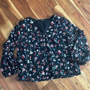 Madewell Shirred-Sleeve Drifting Flowers Top